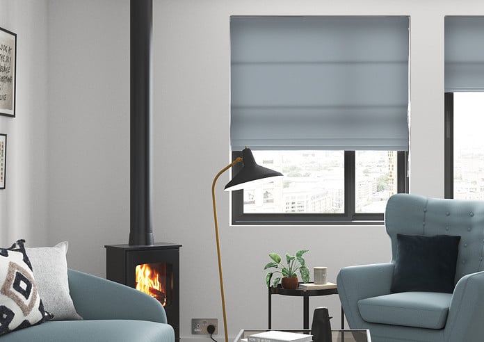 Faux Suede, Duckegg - Twist&Fit Roman Blind - Image 3